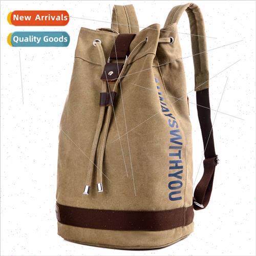 Korean sports canvas shoulder bag round barrel travel bag co