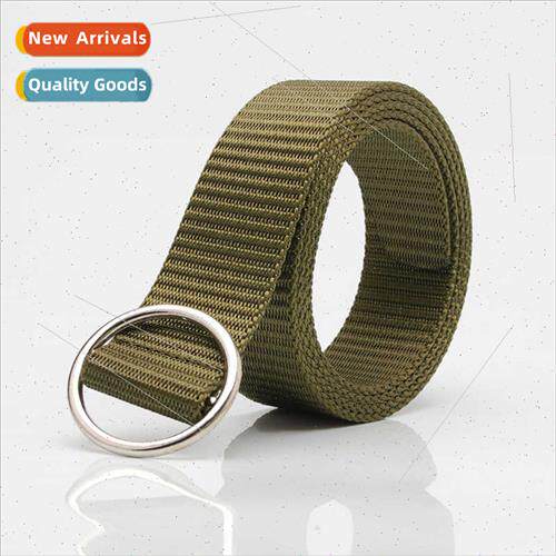 Nylon canvas men women casual belts students round buckle de