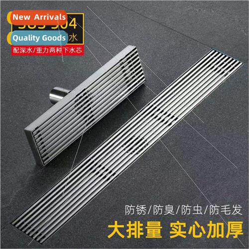 Bamboo row floor drain long type 304 anti-odor bathroom show