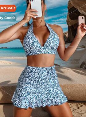 2023 New iEurope Printed Tie Backless Sexy Bikini 3 Piece Sw