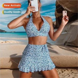 Sexy iEurope Piece Bikini Backless Tie Printed New 2023