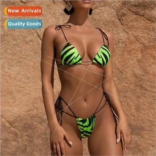 INS Swi Print Tie Spl Sexy Swimsu Womens Europe Zebra Bikini