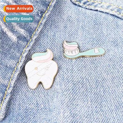 New jewelry creative teeth toothbrush modeling lacquer badge