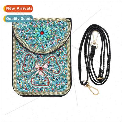 New bohemian rice beads turquoise bag exquise magnetic buckl