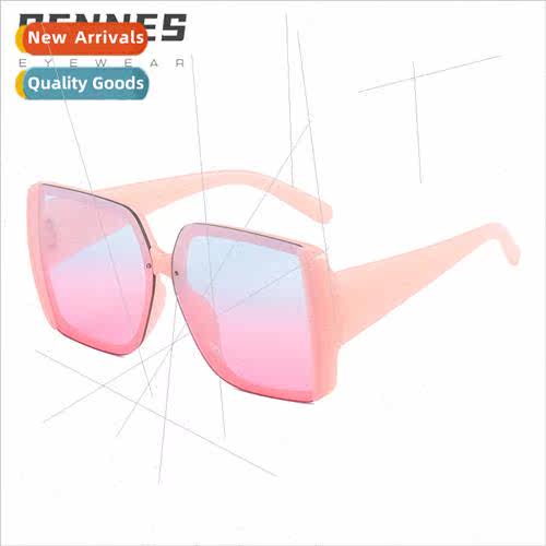 new fashion square frame ladies sunglasses ins rimless vegan