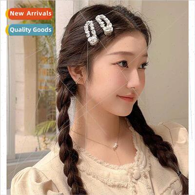 Oval glter diamond crystal hair clips high-grade bangs clip