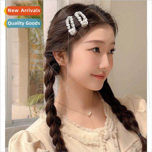 Oval glter diamond crystal hair clips high-grade bangs clip