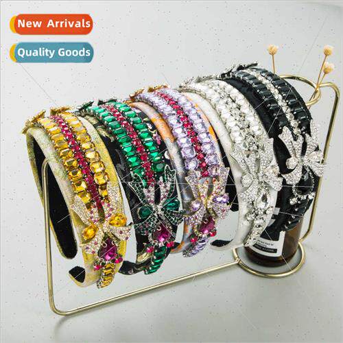 Hair bands craft new bow inlaid colorful diamond headband re