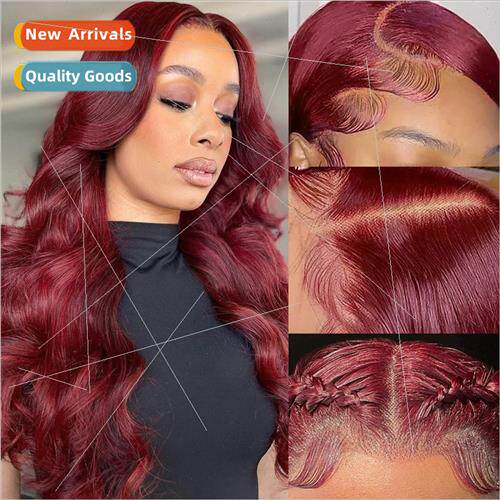 Wigs Front Lace Europe Women Chemical Fiber Head Covers Wine