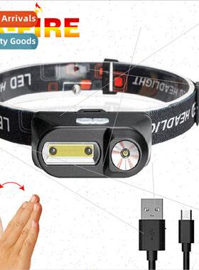 Head-mounted strong light flashlight induction outdoor emerg