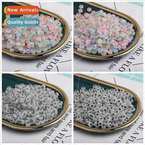 DIY children beads glow-in-the-dark flat letter beads acryli