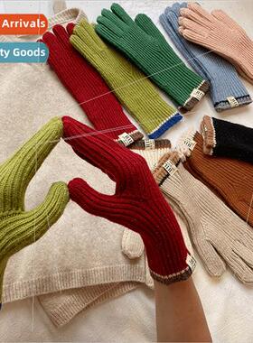 22 new Japanese three-color knted Harajuku gloves spl finger