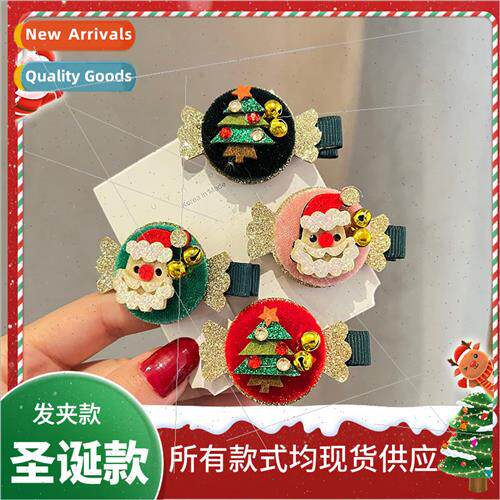 Children hair accessories Santa Claus e elk bells candy cute