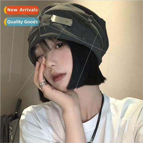 Pile hats female autumn winter Japanese show face small pack