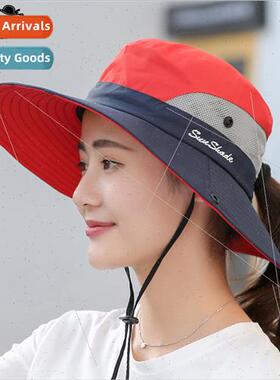 9002 summer ladies outdoor sun hat ponytail hole fisherman h