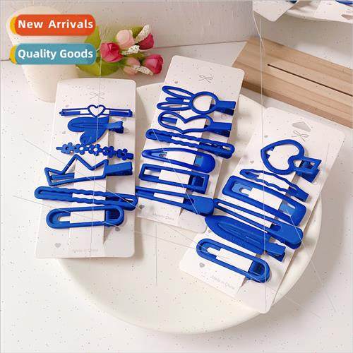 New Klein blue hair clips whout trace clip cute girl wind ba