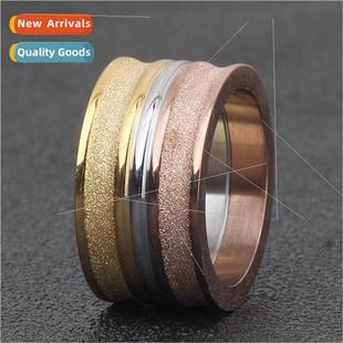 women tanium frosted Ins three fashion men ring Europe steel