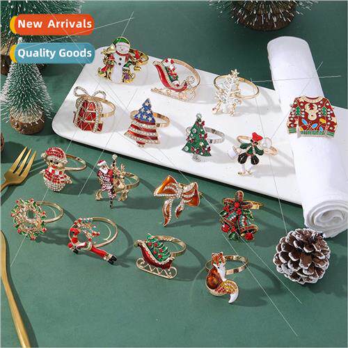 Creative colourful diamond American flag napkin ring napkin