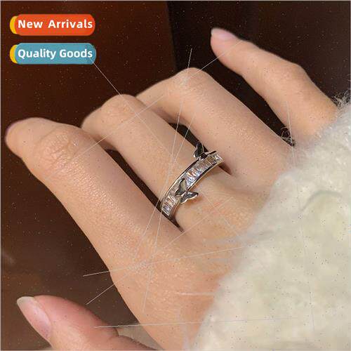 Zirconia Butterfly Ring French Delicate Index Ring Sparkling