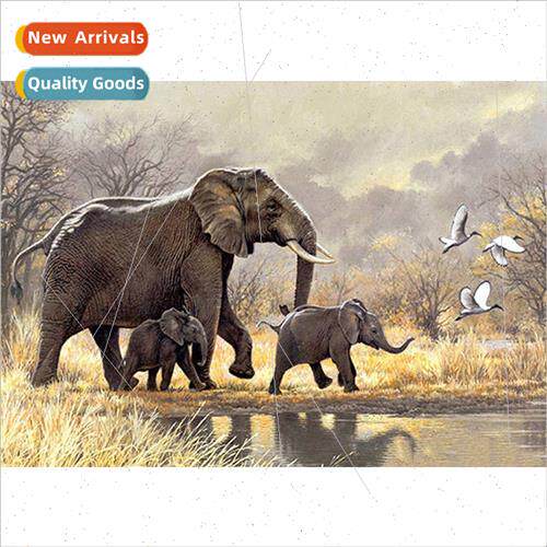 New living room decorative painting full diamond elephants a