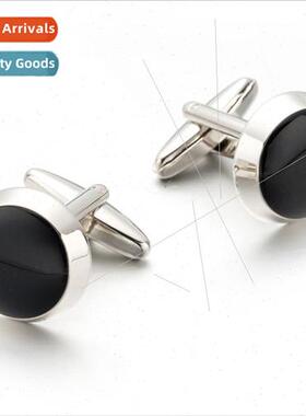 Enameled baked cufflinks silver cufflinks round cufflinks ro