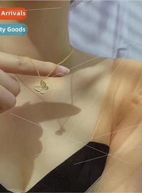 necklace female Korea simple wild zirconia butterfly collarb