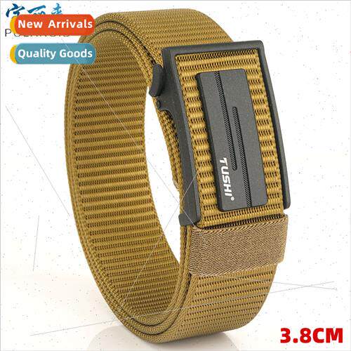 3.8 Men Alloy Toothless Automatic Buckle Nylon Thickened Bra
