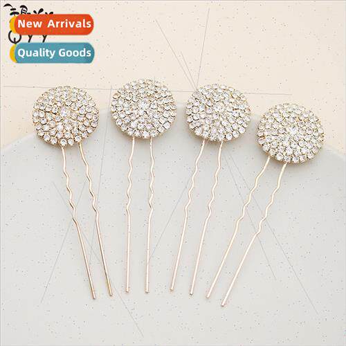 Europe U-shaped hairpin Round rhinestone wedding accessories