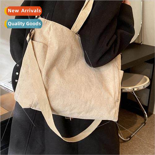 2023 Winter Tote Large Capacy Striped Velvet Commuter Should