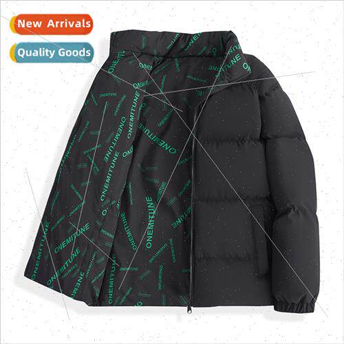 Double-sided wear cotton jacket men winter thickened warm do