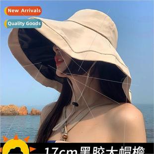 female summer oversized Vinyl sunscreen hat brim fisherman