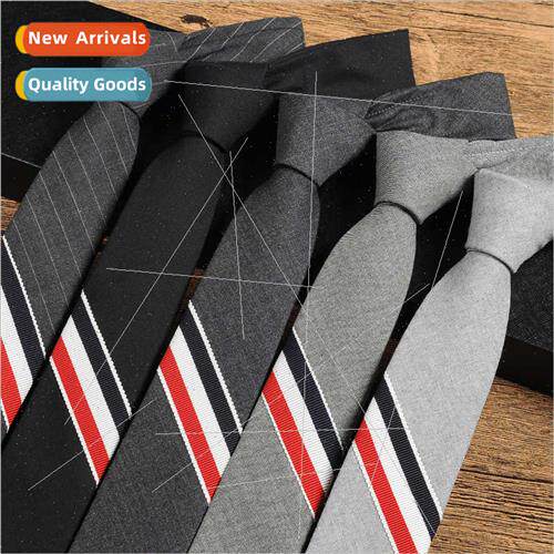 tb korea three color bar 5cm England gray wool tie men mal b