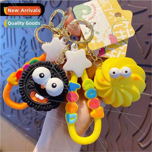 Draw a cake series keychain female cute resin quirky pop-eye