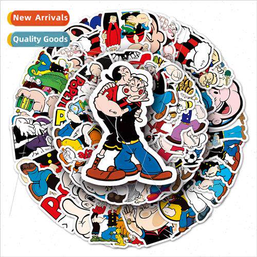 50 Popeyes -repeating cartoon graffiti stickers luggage refr