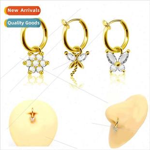 button belly ring elastic dragonfly Europe rabb letter