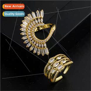 ins Europe new copper gold-plated micro-set zirconia adjusta