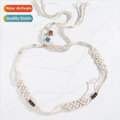 Bohemian wind resin beads woven knotting belt ethnic handmad