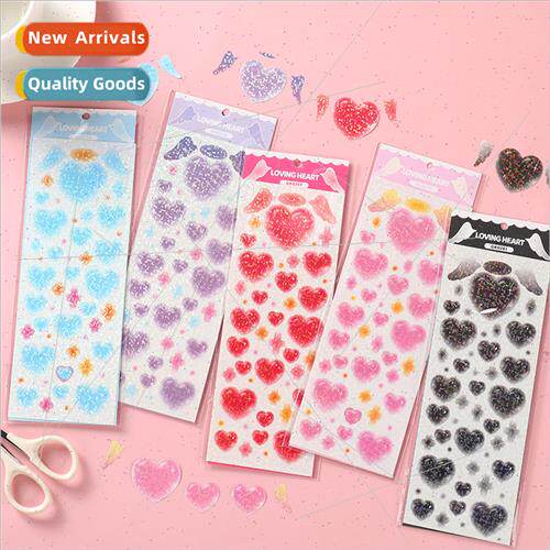 Korean ins  love series laser dazzle color goo card stickers