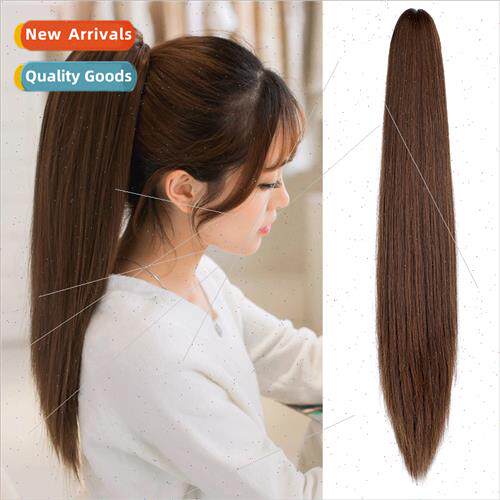 wig female long scrunchy clip ponytail natural realistic cla