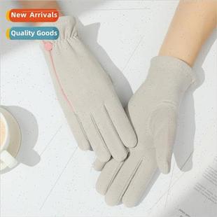 riding padded thickened Gloves Korean winter warm touch Ms.