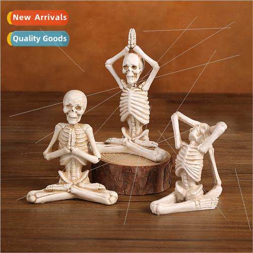 Halloween Skeleton Yoga Action Miniature Ornament Spooky Fes