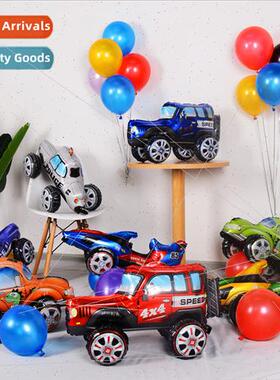New 3D cartoon assembly car aluminium film balloon birthday