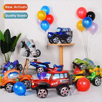 New 3D cartoon assembly car aluminium film balloon birthday