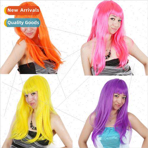 Wigs Europe wig female long hair whe bangs long wig hair set