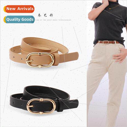 Fashion versatile ladies belt senior sense alloy pin buckle