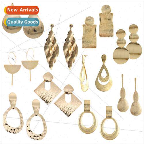 jewelry Europe new gold geometric water drop shaped large ci