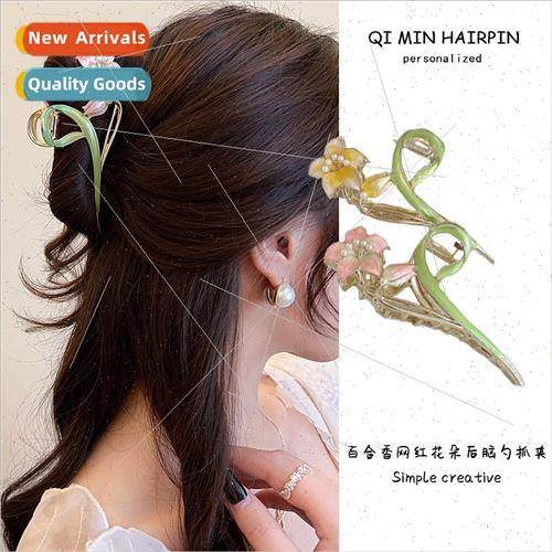 ly Fragrant Flower Plate Hair Grab Clip Large Sense Hair Cli