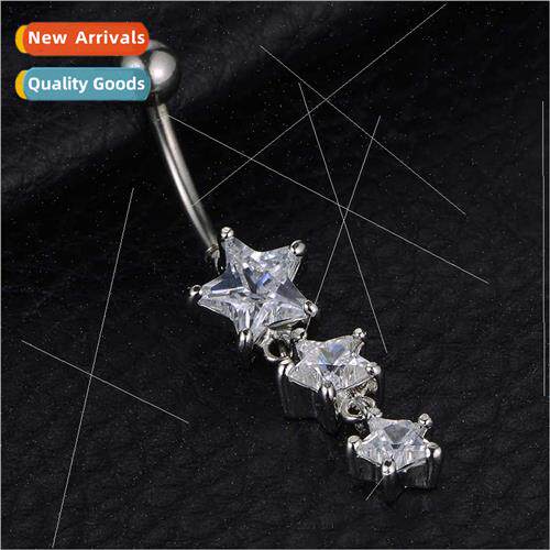 Piercing Jewelry Pentagram Zirconia Bellybutton Ring Long Ha