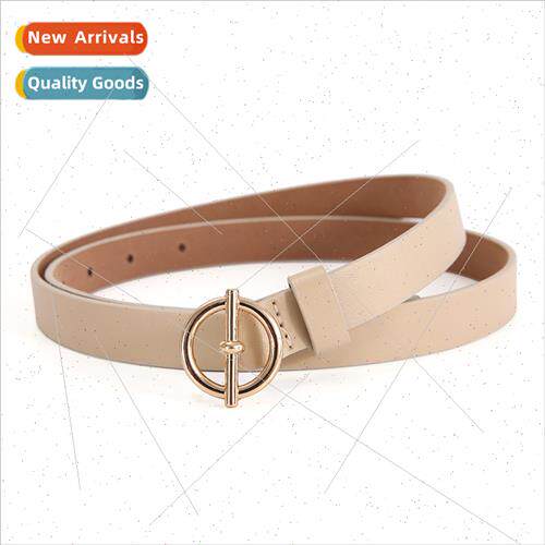 Women belt female round buckle ladies belt casual simple ver