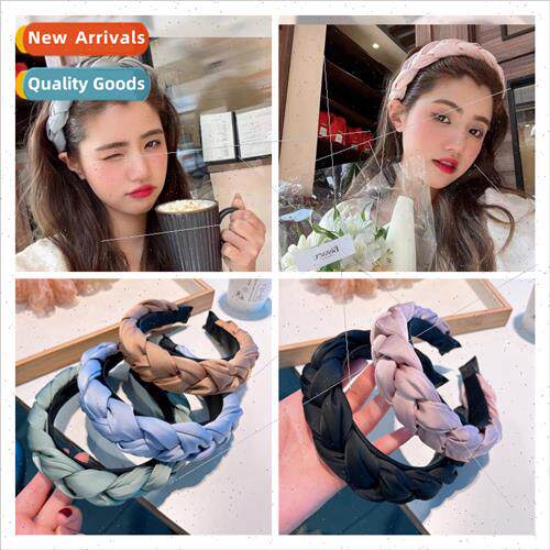 High cranial top wide edge twisted braid hair band female he